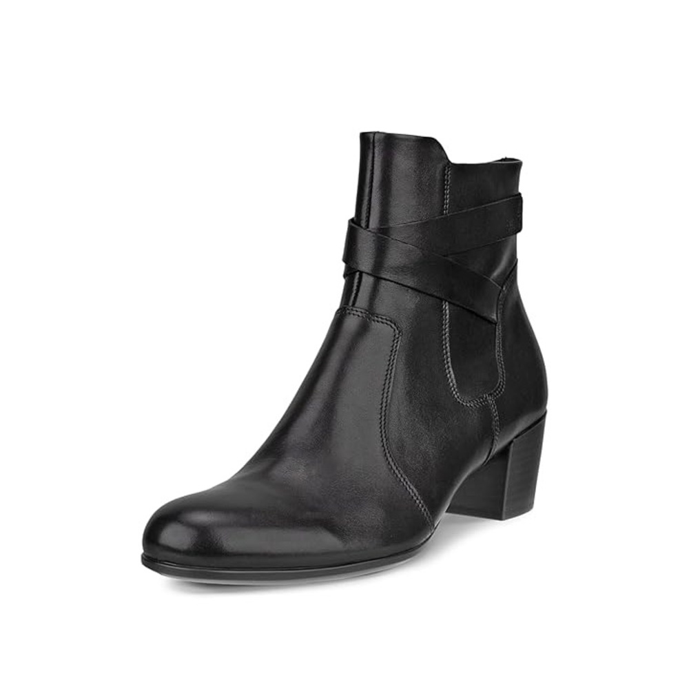 ECCO Shape M35 Ankle Boots Black Leather Heeled Round Toe Comfort Fall‎ size 5.5